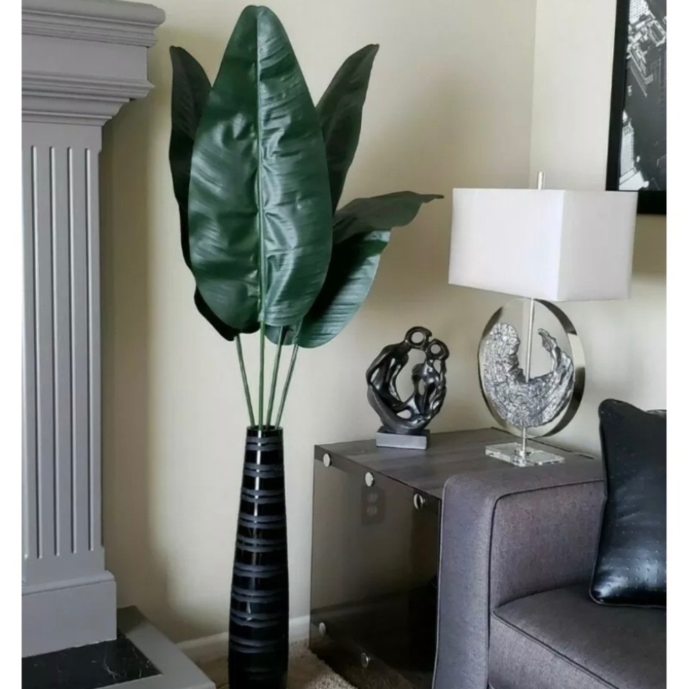 Set of 4 - Threshold 53” Green Artificial Traveler’s Palm Leaf Stems - NWT